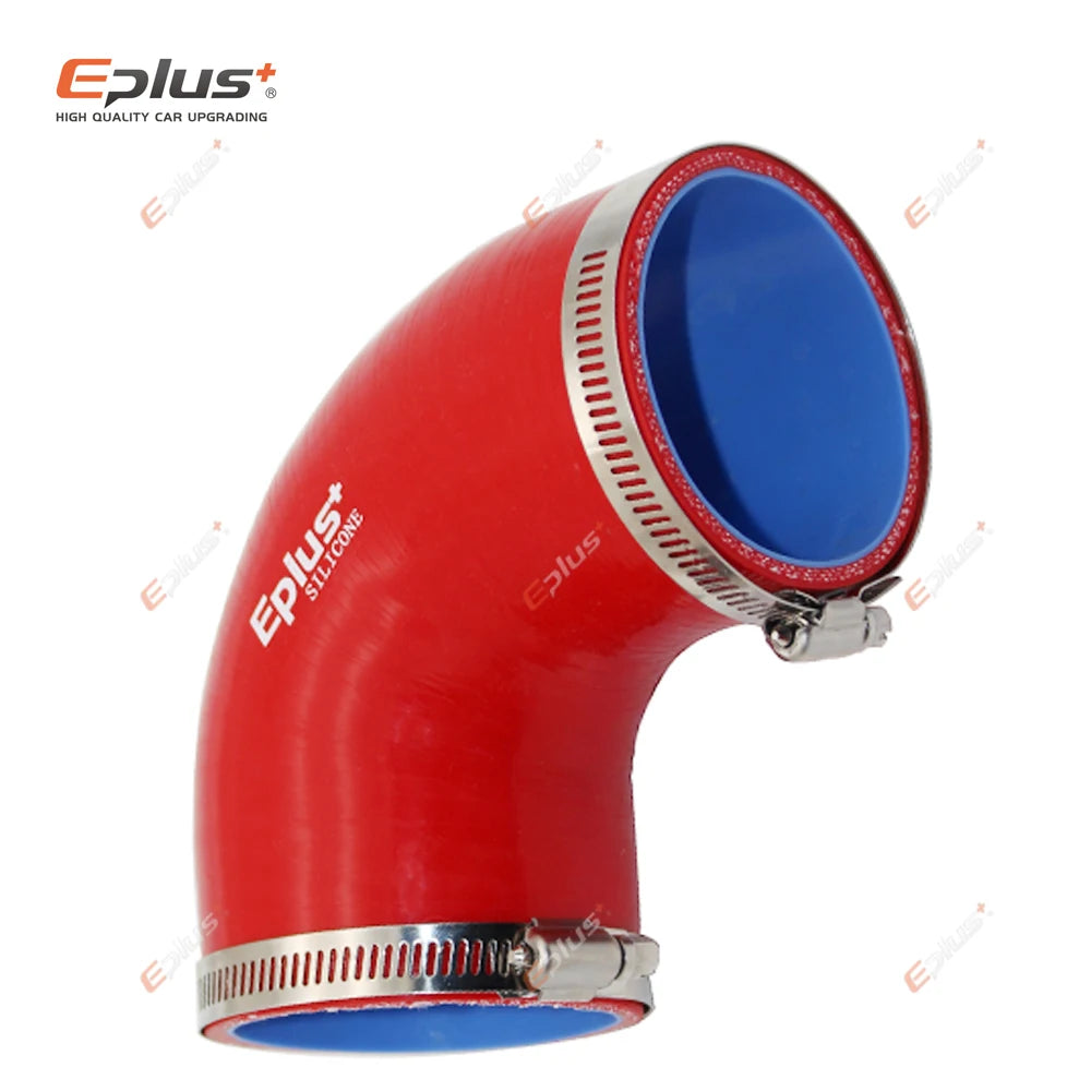 EPLUS Universal Silicone Tubing Hose 90 Degrees Connector Car Intercooler Turbo Intake Pipe Coupler Red Multi Size