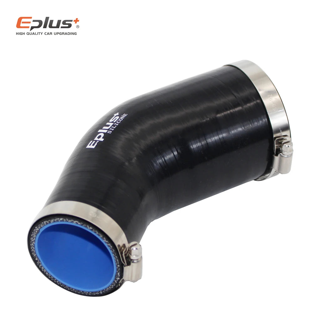 EPLUS Universal Silicone Tubing Hose Connector Intercooler Turbo Intake Pipe Coupler Hose 45 Degrees Multiple Sizes Black