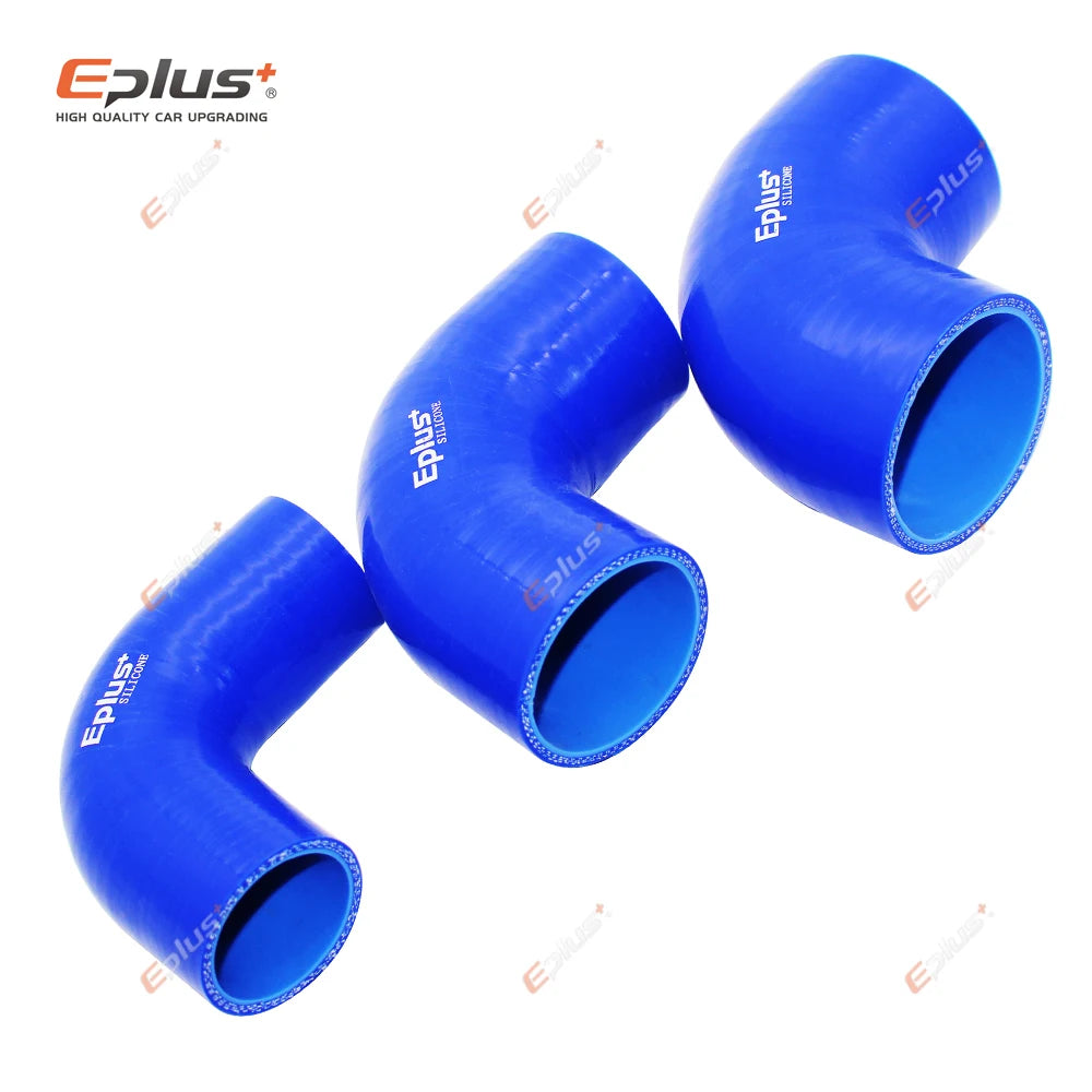 EPLUS Universal Silicone Tubing Hose 90 Degrees Connector Car Intercooler Turbo Intake Pipe Coupler Blue Multi Size