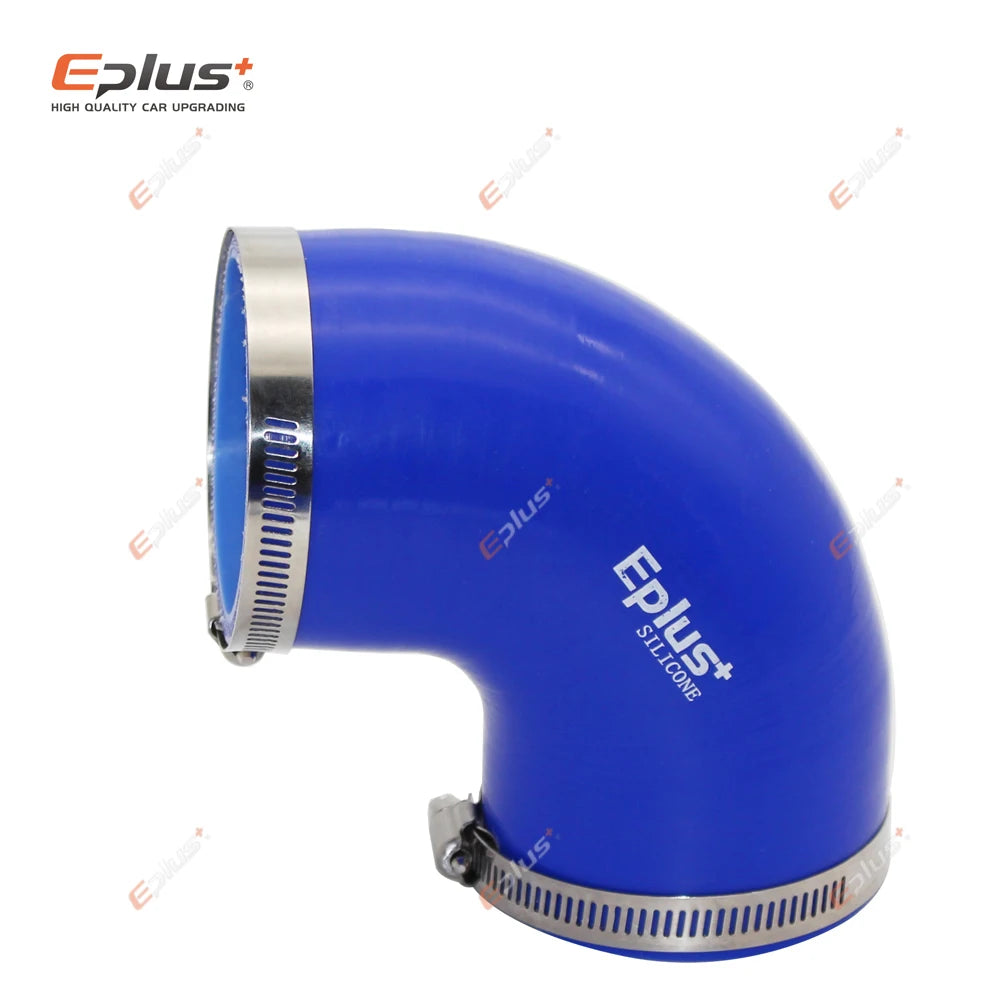 EPLUS Universal Silicone Tubing Hose 90 Degrees Connector Car Intercooler Turbo Intake Pipe Coupler Blue Multi Size