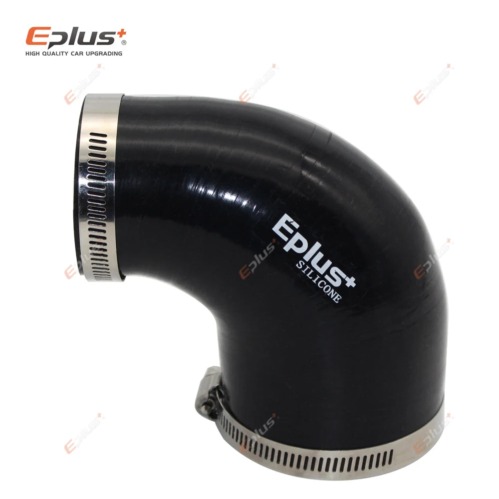 EPLUS Universal Silicone Tubing Hose Connector Intercooler Turbo Intake Pipe Coupler Hose 90 Degrees Multiple Sizes Black