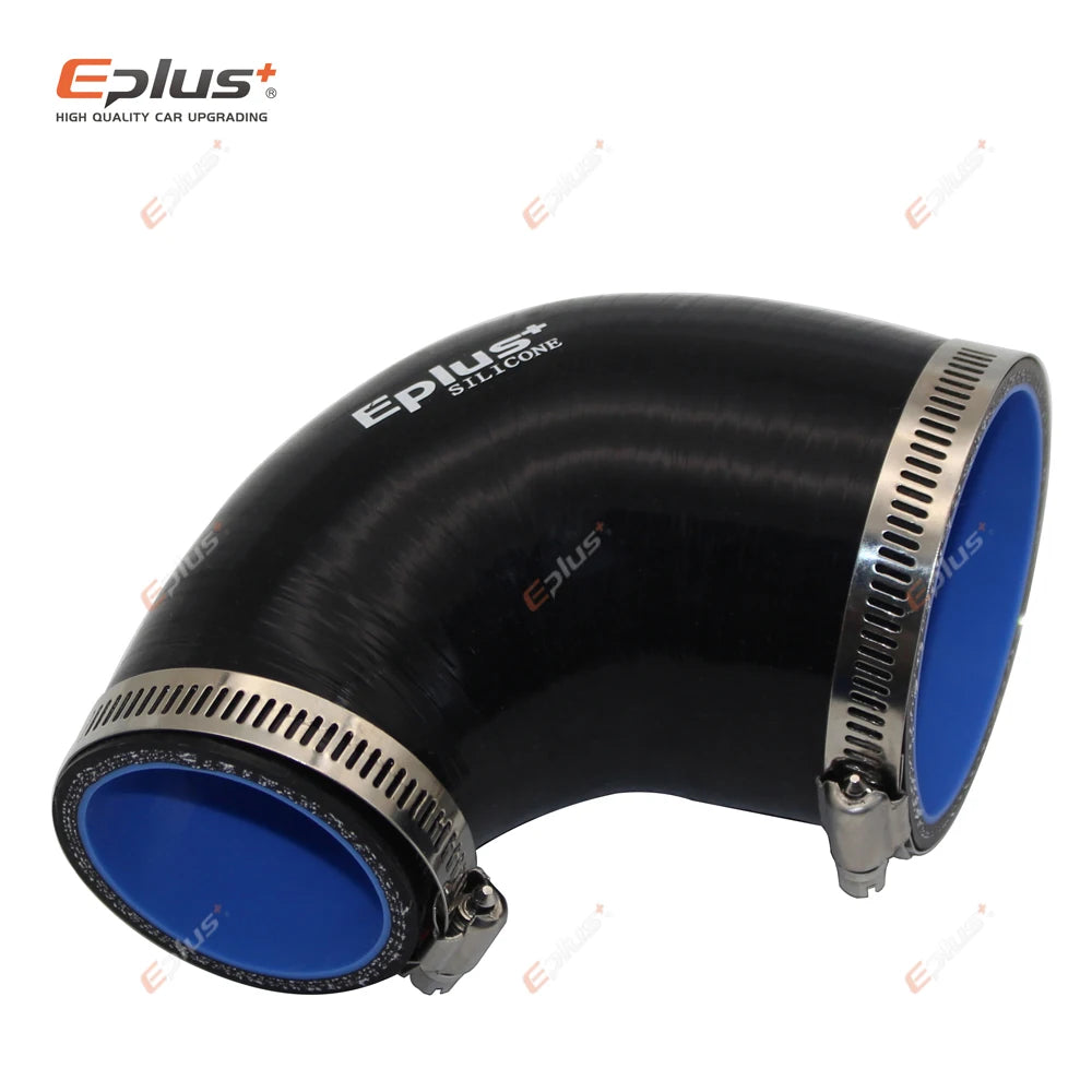 EPLUS Universal Silicone Tubing Hose Connector Intercooler Turbo Intake Pipe Coupler Hose 90 Degrees Multiple Sizes Black