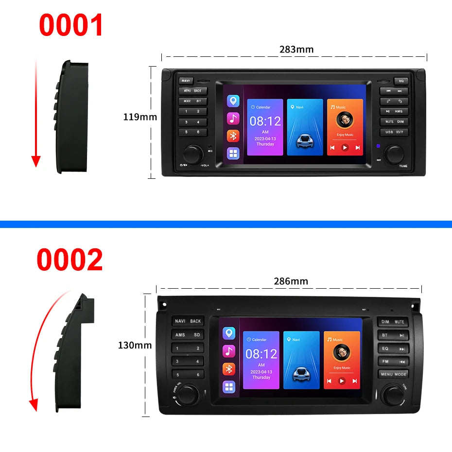 For BMW X5 E53 E39 E38 1996-2004 Car Radio Multimedia Player 7-inch Android 12 Carplay GPS Navigation RDS FM Stereo Audio