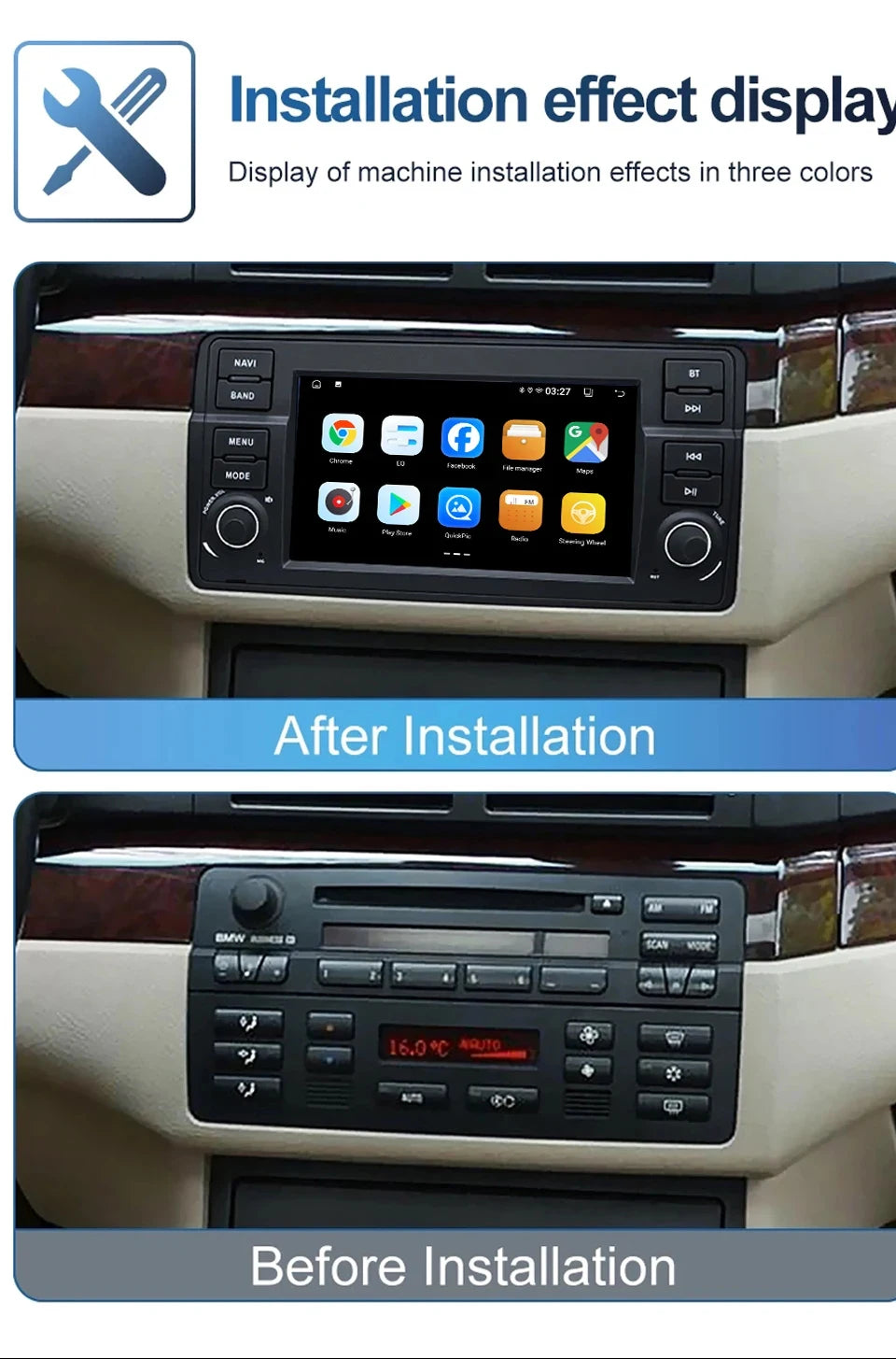 Junuse Car Multimedia Player  For 3 Series BMW E46 M3 318/320/325/330/335 1998-2005 7" Android 13 GPS Radio CarPlay Navigation