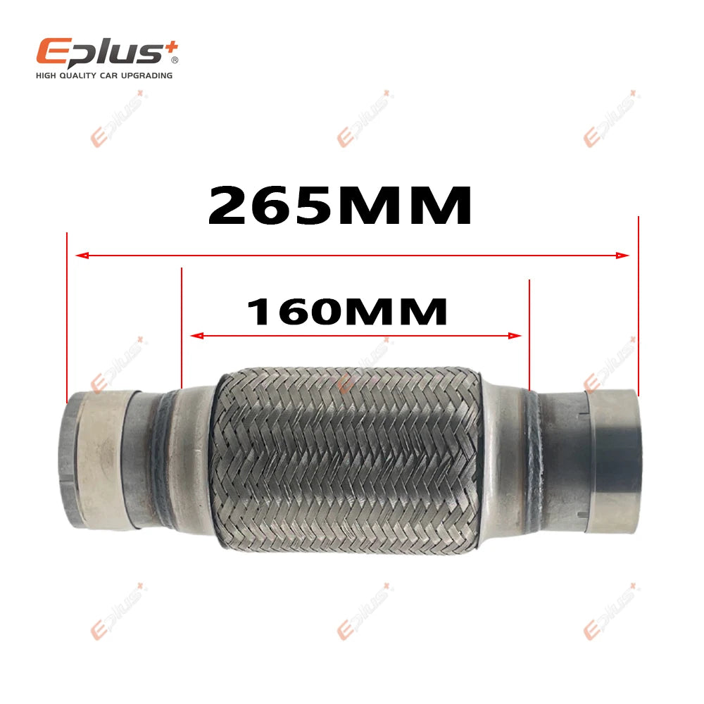 EPLUS Universal Car Exhaust Tube Telescopic Flexible Connection Braid Bellows Stainless Steel Muffler Pipe Connector Welded