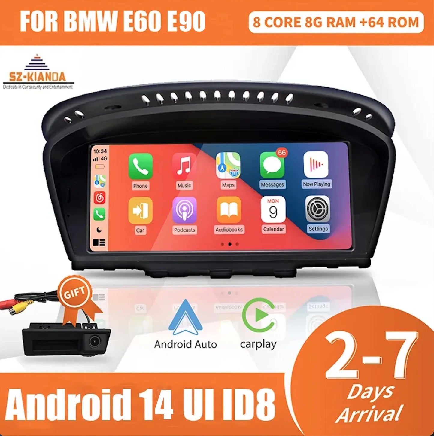 Wireless Apple CarPlay Android 14 Auto Car Multimedia For BMW 5 3 Series E60 E61 E62 E63 E90 E91 E92 E93 CCC CIC Radio GPS 4G