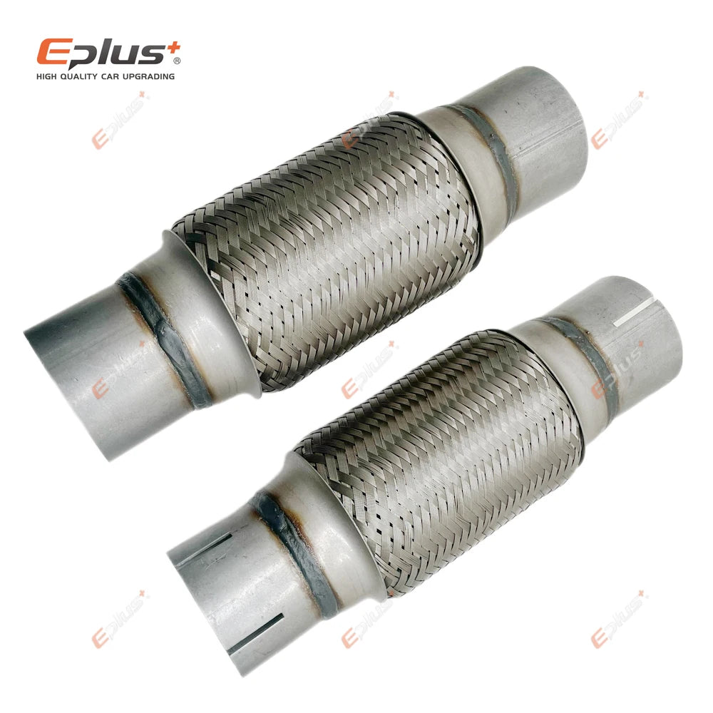 EPLUS Universal Car Exhaust Tube Telescopic Flexible Connection Braid Bellows Stainless Steel Muffler Pipe Connector Welded