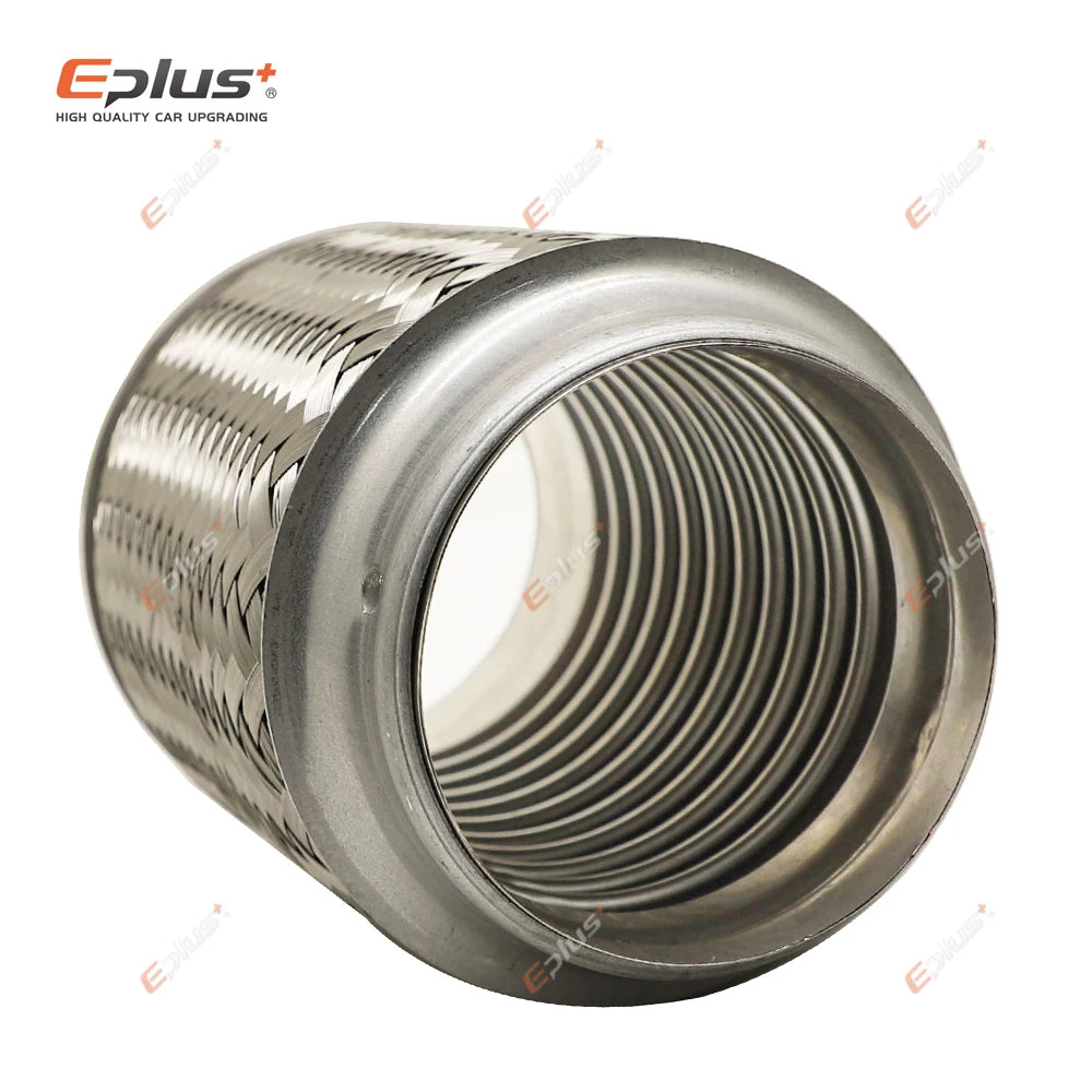 EPLUS Car Exhaust Tube Telescopic Flexible Connection Braid Bellows Stainless Steel Muffler Pipe Connector Welded Universal