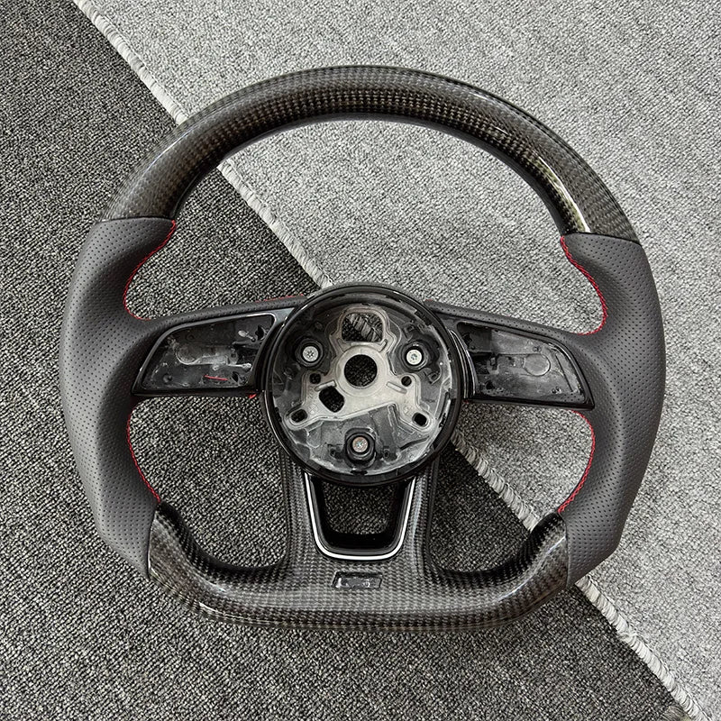 Fully Perforated Leather Steering Wheel Fully for Audi RS3 RS4 RS5 A3 A4 A5 S3 S4 S5 2017-2021