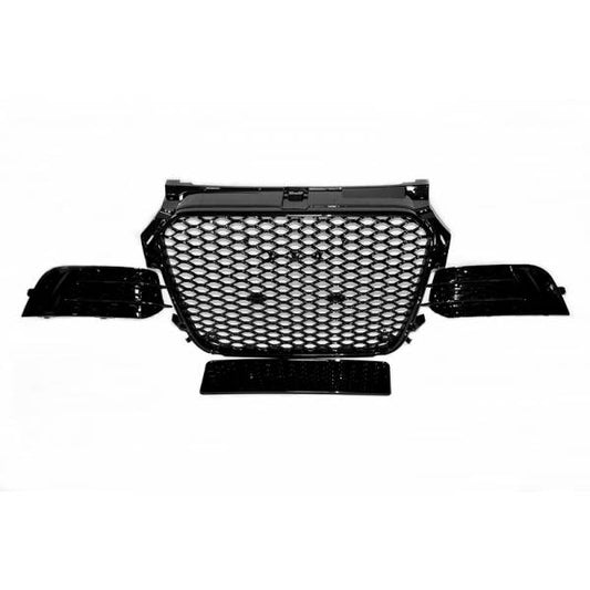 Front Grill Audi A1 2012-2015 Look RS1 Black Fog Lights Bumper Cover