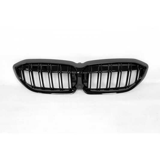 BMW 4 Series F32/F33/F36 Double Slat Grill: Gloss Black – Carbon Accents
