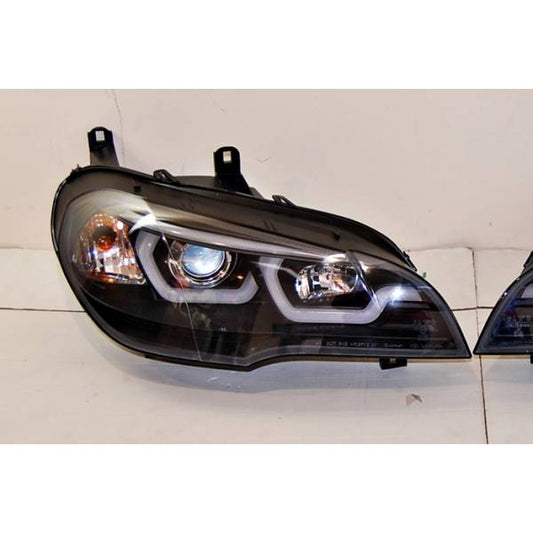 Set Of Headlamps Day Light Real BMW X5 E70 07-13 Black