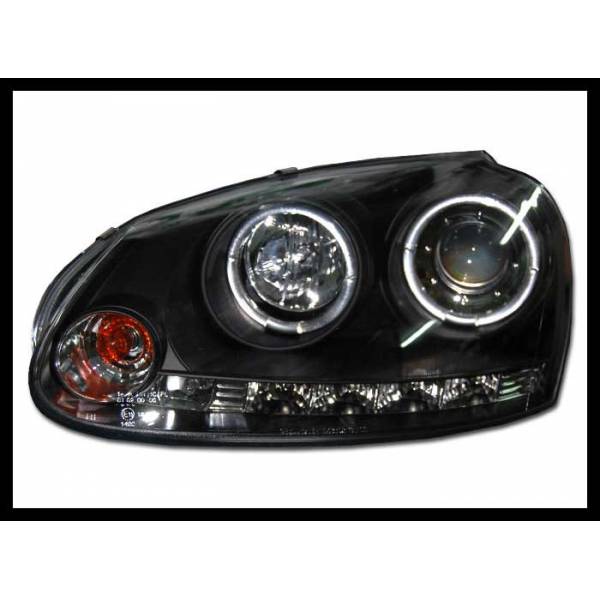 Set Of Headlamps Day Light Volkswagen Golf 5 Black